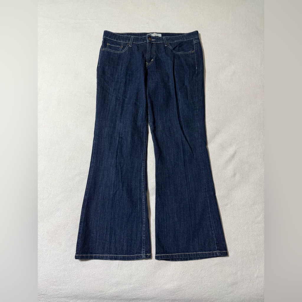 Levis 518 Jeans Womens 15 Short Blue Super Low Bootcut Dark Wash Denim
